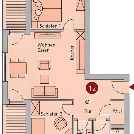 Residenz Seestern We 12 公寓